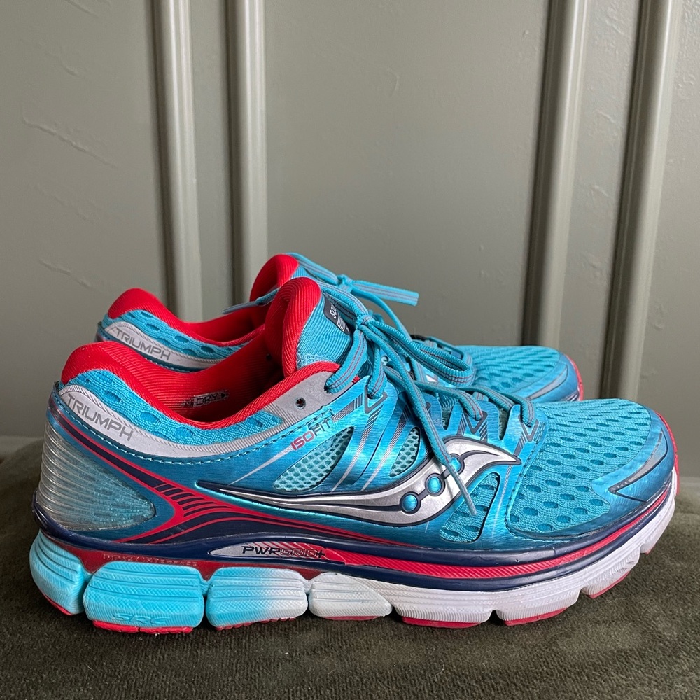 Saucony Running Teal Red Women’s Size 9 Athletic Trainers Performance Sneakers